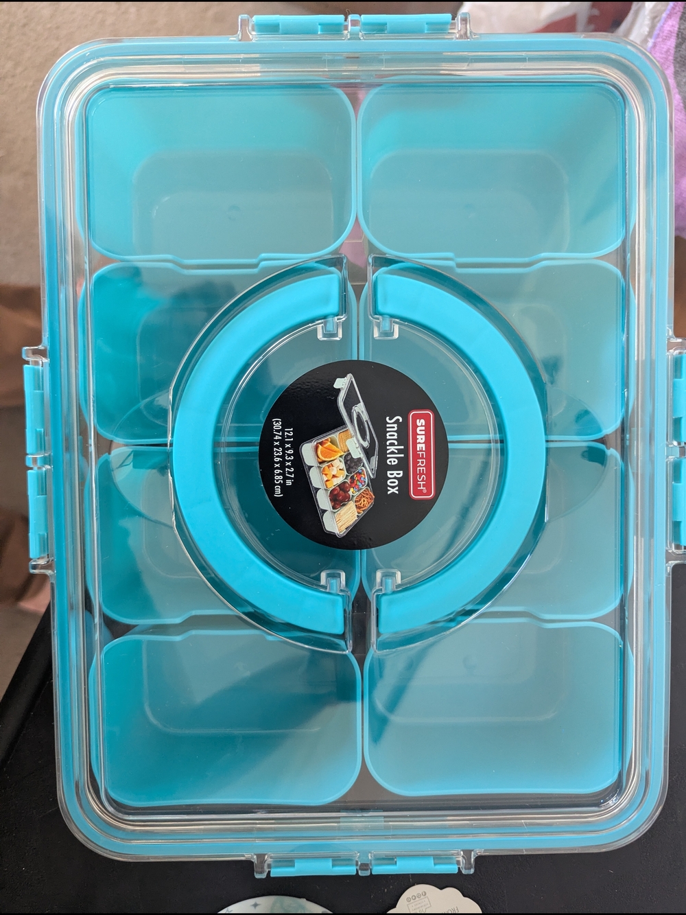 Multi-Compartment Snack Organizer Aqua